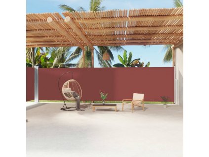 vidaXL Zatahovací boční markýza hnědá 200 x 1 200 cm