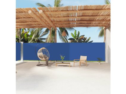 vidaXL Zatahovací boční markýza modrá 180 x 1 200 cm