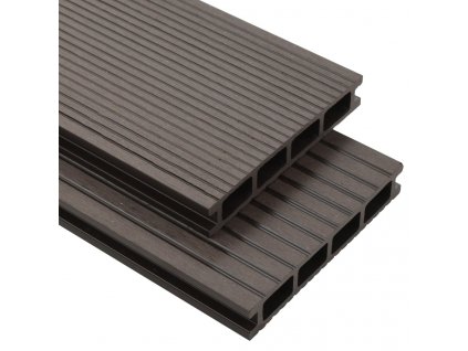 vidaXL WPC dutá terasová prkna a příslušenství 10m² 2,2m tmavá hněď
