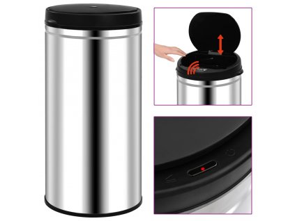 vidaXL Odpadkový koš s automatickým senzorem 70 l nerezová ocel