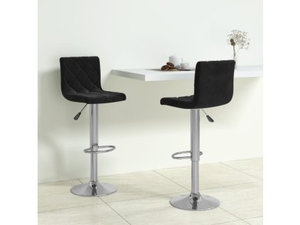 vidaXL Barové židle 2 ks černé samet