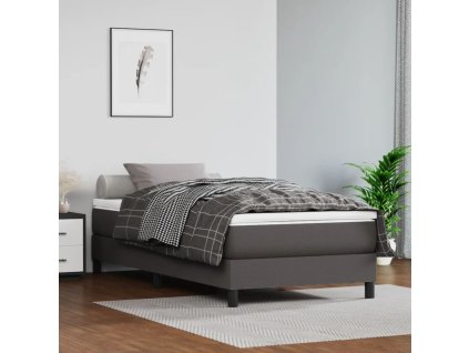 vidaXL Taštičková matrace šedá 100 x 200 x 20 cm umělá kůže