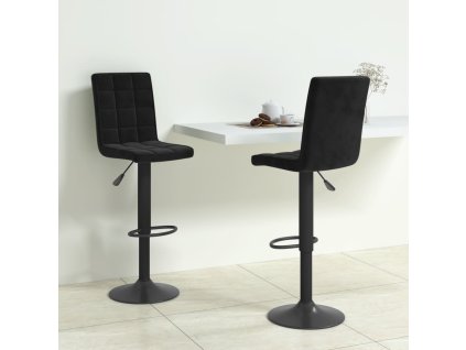 vidaXL Barové židle 2 ks černé samet