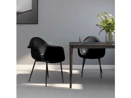 vidaXL Jídelní židle 2 ks černé PP