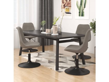 vidaXL Otočné jídelní židle 4 ks světle šedé samet