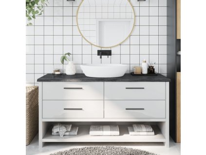 vidaXL Koupelnová deska tmavě hnědá 160x60x(2-4) cm ošetřený masiv