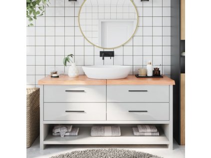 vidaXL Koupelnová deska hnědá 160x50x(2-6) cm ošetřený masivní dřevo