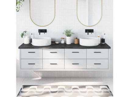 vidaXL Koupelnová deska tmavě hnědá 200x50x(2-4) cm ošetřený masiv