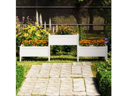 vidaXL Truhlík bílý 245,5x44x75 cm masivní borové dřevo