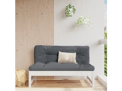 vidaXL Středová pohovka bílá 120 x 80 cm masivní borové dřevo