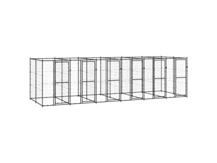 vidaXL Venkovní psí kotec ocel 14,52 m²