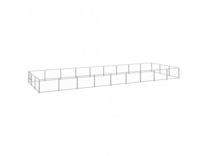 vidaXL Psí kotec stříbrný 27 m² ocel