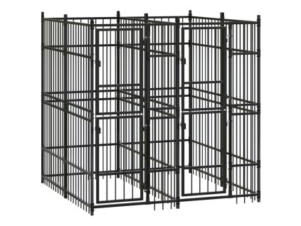 vidaXL Venkovní psí kotec ocel 3,69 m²