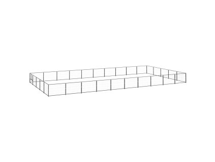 vidaXL Psí kotec černý 50 m² ocel