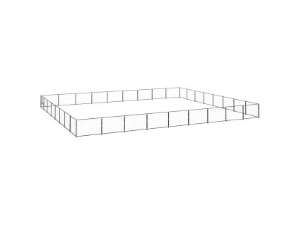 vidaXL Psí kotec černý 72 m² ocel