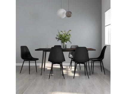 vidaXL Jídelní židle 6 ks černé PP