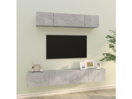vidaXL 4dílný set TV skříněk betonově šedý kompozitní dřevo