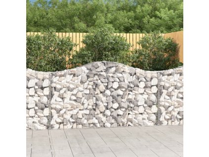 vidaXL Klenuté gabionové koše 7 ks 200x30x100/120cm pozinkované železo