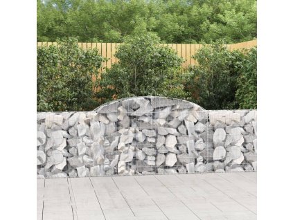 vidaXL Klenuté gabionové koše 5 ks 300x30x80/100 cm pozinkované železo