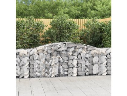 vidaXL Klenuté gabionové koše 5 ks 400x50x80/100 cm pozinkované železo