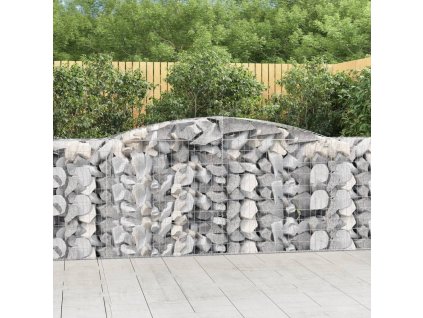 vidaXL Klenuté gabionové koše 5 ks 400x50x100/120cm pozinkované železo