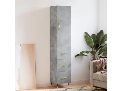 vidaXL Skříň highboard betonově šedá 34,5x34x180 cm kompozitní dřevo