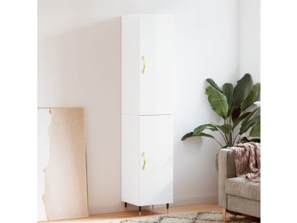 vidaXL Skříň highboard bílá s vysokým leskem 34,5x34x180 cm kompozit