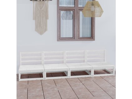 vidaXL 4místná zahradní pohovka bílá masivní borovice