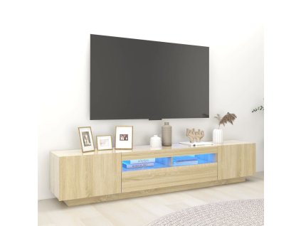 vidaXL TV skříňka s LED osvětlením dub sonoma 200 x 35 x 40 cm
