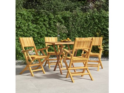 vidaXL Skládací zahradní židle 4 ks 55x61x90 cm masivní teakové dřevo