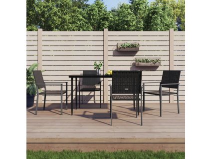 vidaXL Zahradní židle 4 ks černé 54 x 62,5 x 89 cm polyratan