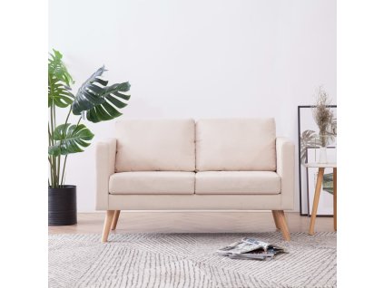 vidaXL 2místná sedačka textilní krémová