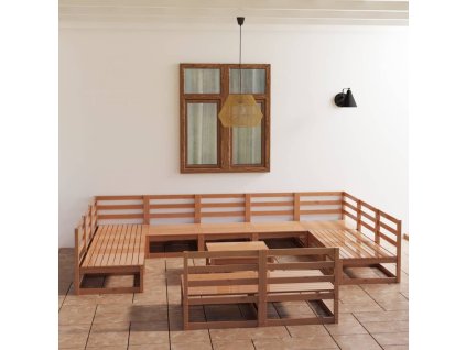 vidaXL 12dílná zahradní sedací souprava masivní borovice