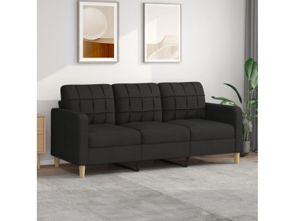 vidaXL 3místná pohovka černá 180 cm textil