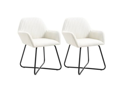 vidaXL Jídelní židle 2 ks krémové textil