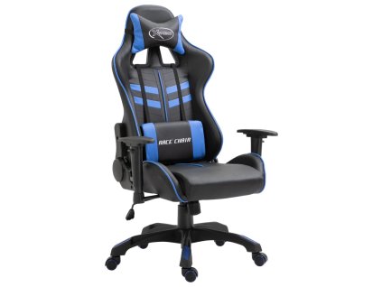 vidaXL Herní židle modrá umělá kůže