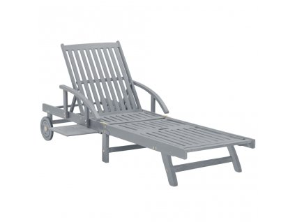 vidaXL Zahradní lehátko šedé masivní akácie