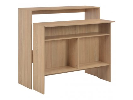 vidaXL Barový stůl se 2 stolními deskami dub 130 x 40 x 120 cm