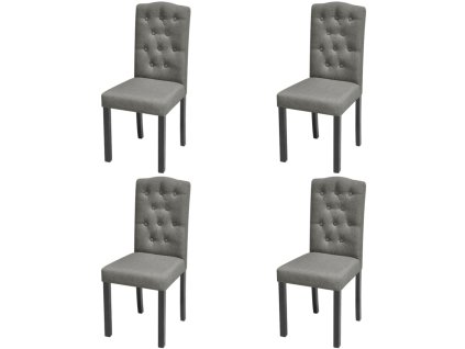 vidaXL Jídelní židle 4 ks šedé textil