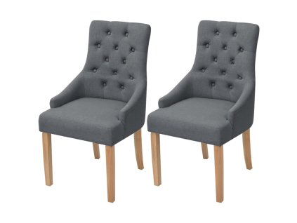 vidaXL Jídelní židle 2 ks tmavě šedé textil