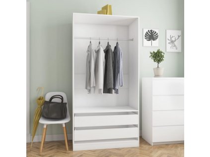 vidaXL Šatní skříň bílá 100 x 50 x 200 cm kompozitní dřevo