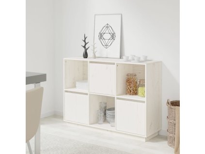 vidaXL Příborník bílý 110,5 x 35 x 80 cm masivní borové dřevo