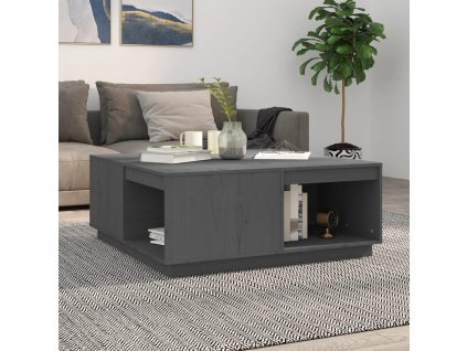 vidaXL Konferenční stolek šedý 100x101x40,5 cm masivní borové dřevo
