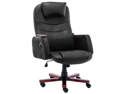 vidaXL Masážní kancelářská židle černá umělá kůže