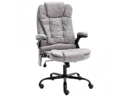 vidaXL Masážní kancelářská židle světle šedá umělá semišová kůže