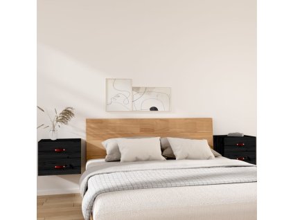 vidaXL Nástěnné noční stolky 2 ks černé 50x36x40 cm