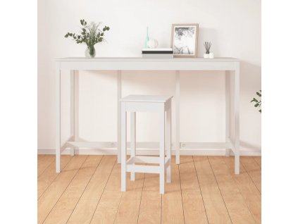 vidaXL Barový stůl bílý 180 x 80 x 110 cm masivní borové dřevo