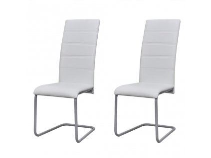 vidaXL Konzolové jídelní židle 2 ks bílé umělá kůže