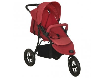 vidaXL Dětský kočárek červený ocel