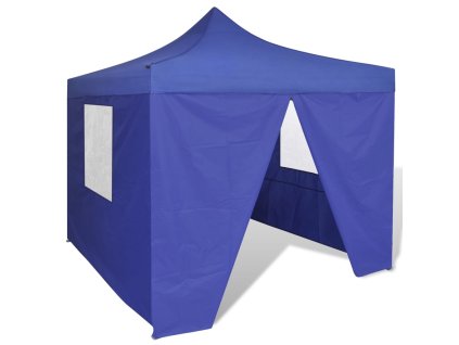 vidaXL Modrý rozkládací stan 3 x 3 m se 4 stěnami